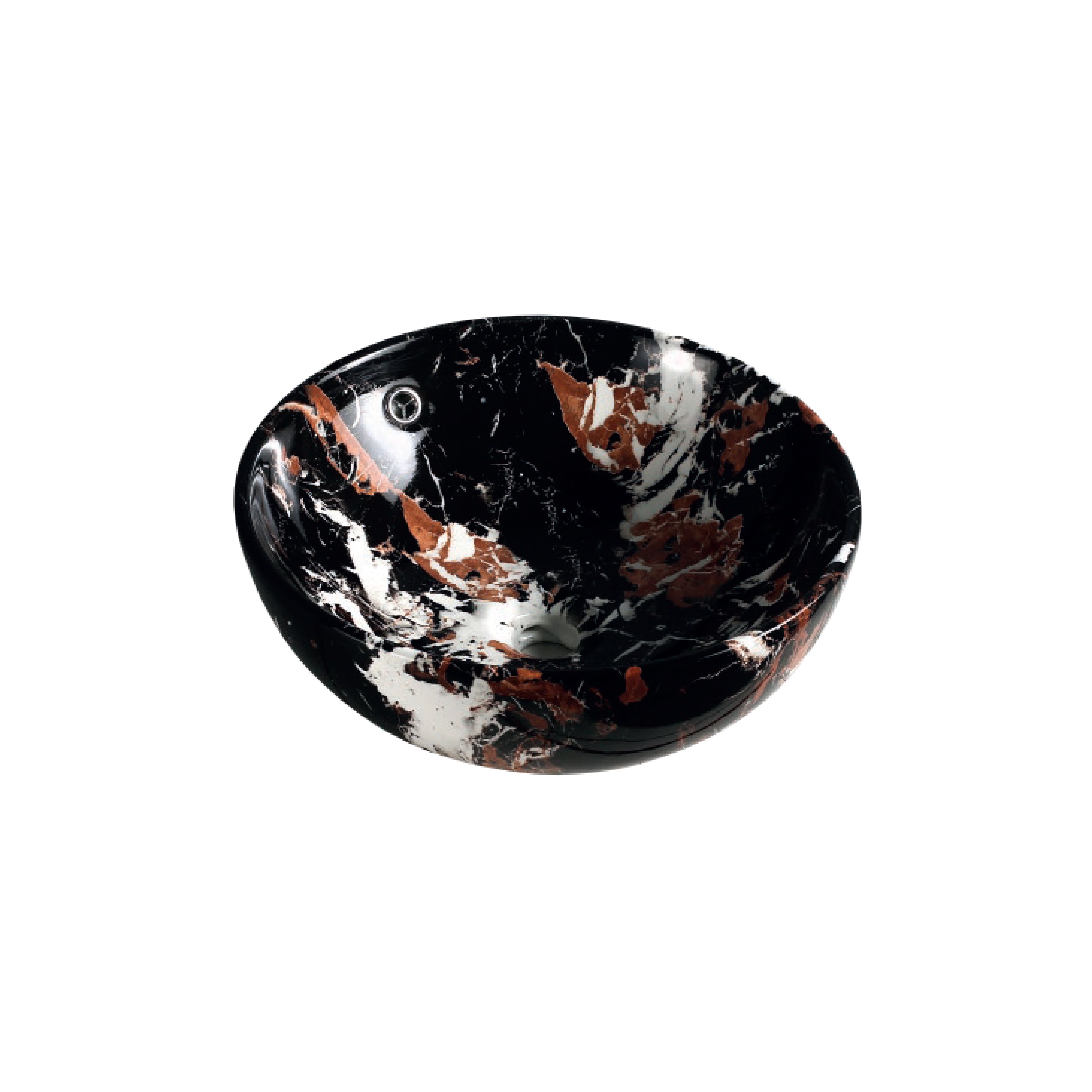 Bowl Loza (P019) Mod. Circular Marmoleado Negro con dorado 43X43X18 Fratelli